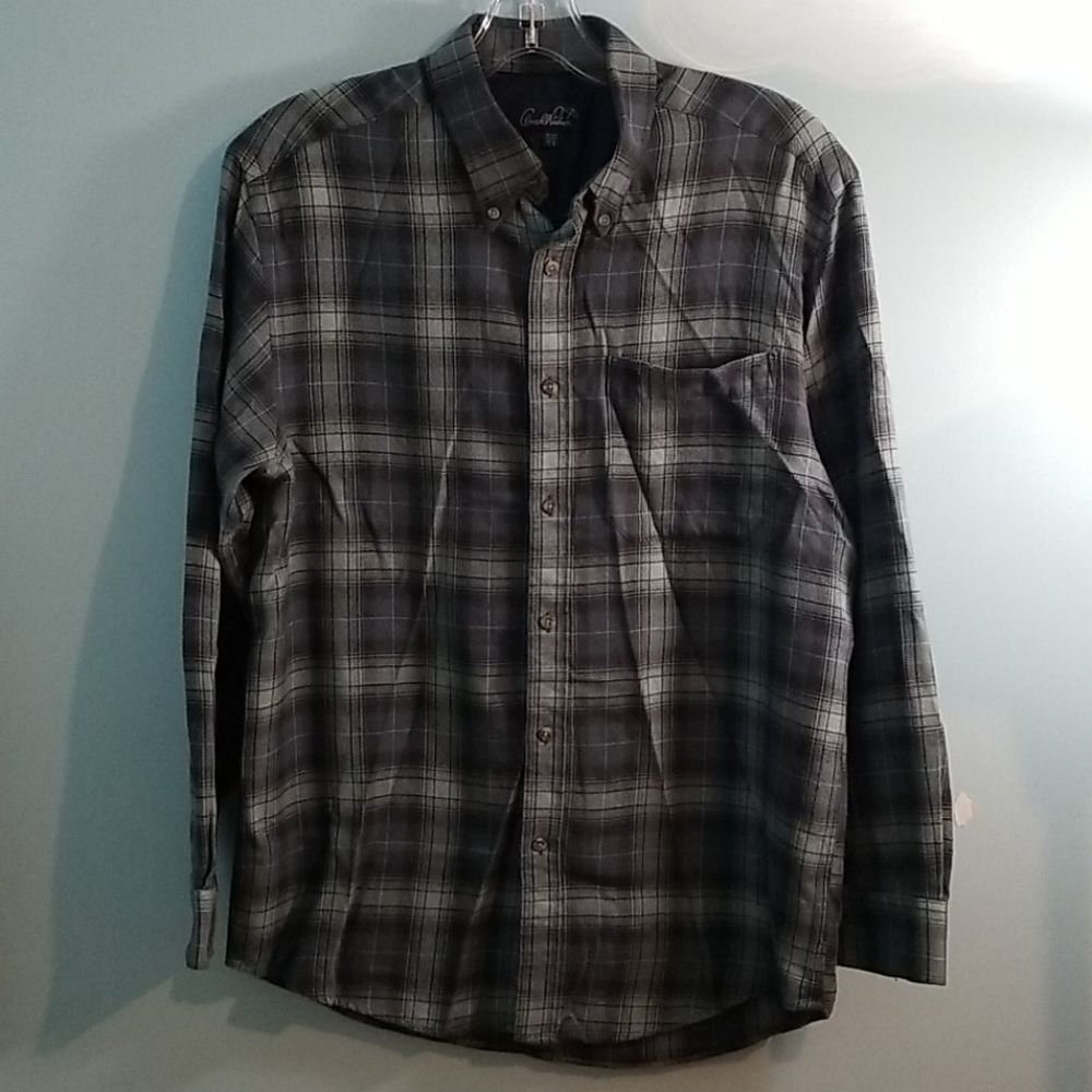 Arnold Palmer blue plaid mens long sleeve shirt Medium